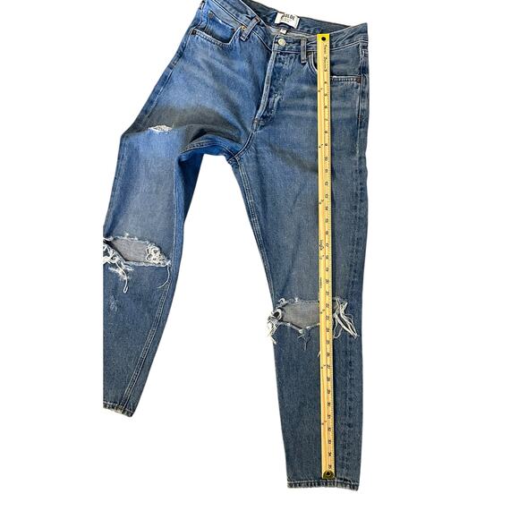 AGOLDE Feel Good Premium Distressed High Rise Button Fly Straight Jeans Size 27 - Picture 9 of 11